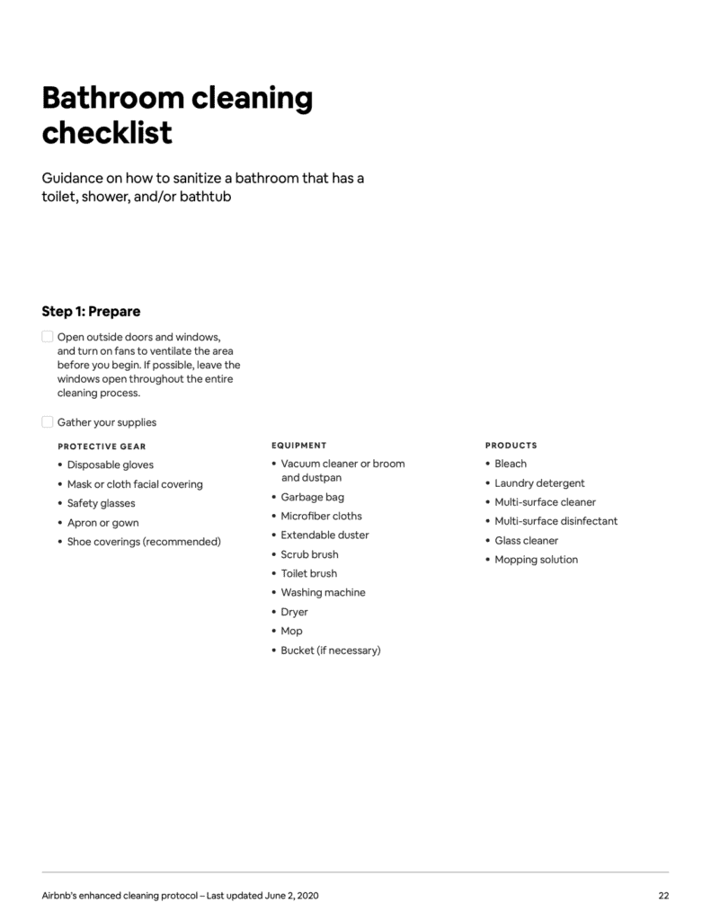 The Airbnb Cleaning Handbook: Airbnb's manual to its Enhanced Cleaning Protocol and Instructions ( + PDF) 19 The Airbnb Cleaning Handbook Protocol and Guidelines 22