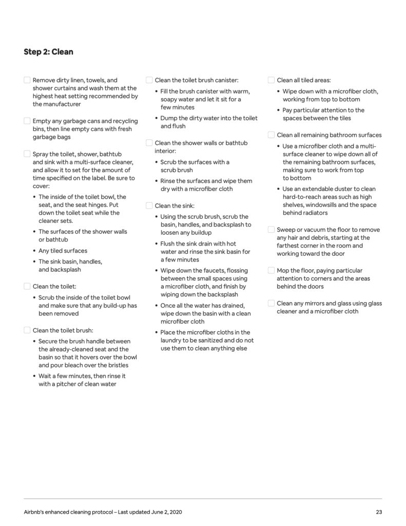 The Airbnb Cleaning Handbook: Airbnb's manual to its Enhanced Cleaning Protocol and Instructions ( + PDF) 20 The Airbnb Cleaning Handbook Protocol and Guidelines 23