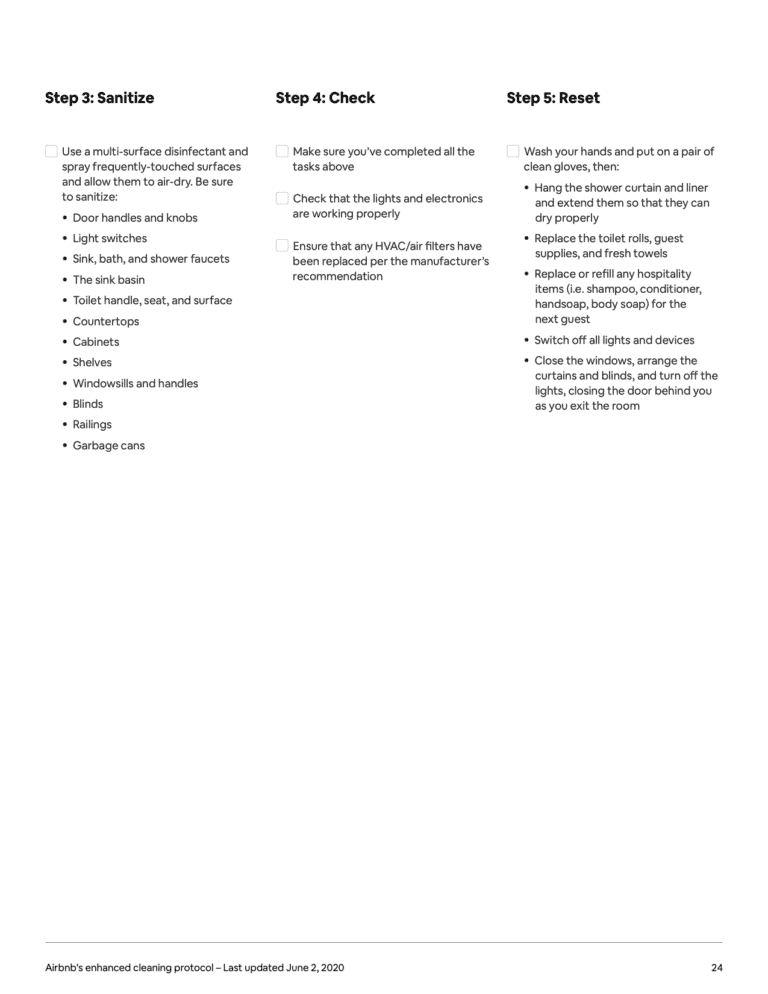 The Airbnb Cleaning Handbook Airbnb's manual to its Enhanced Cleaning