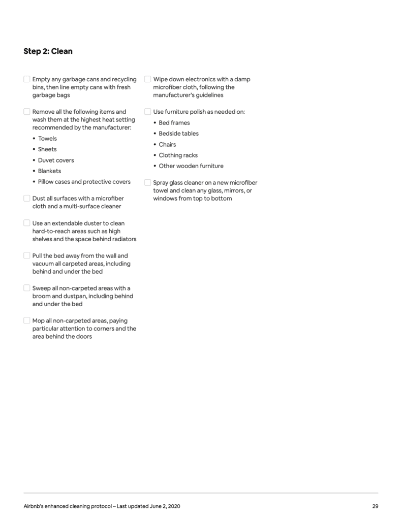 The Airbnb Cleaning Handbook: Airbnb's manual to its Enhanced Cleaning Protocol and Instructions ( + PDF) 26 The Airbnb Cleaning Handbook Protocol and Guidelines 29