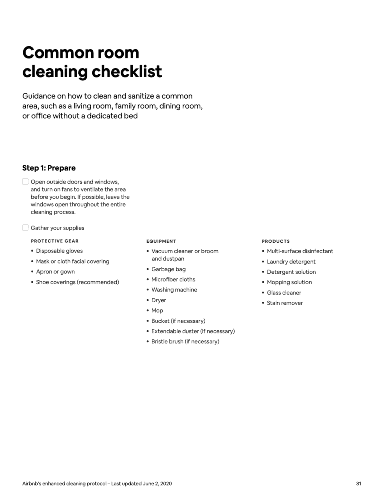 The Airbnb Cleaning Handbook Airbnb's manual to its Enhanced Cleaning