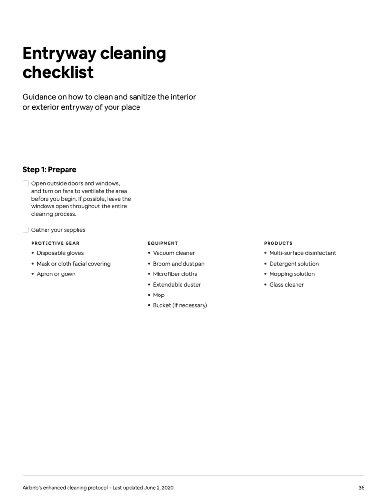 The Airbnb Cleaning Handbook: Airbnb's manual to its Enhanced Cleaning Protocol and Instructions ( + PDF) 33 The Airbnb Cleaning Handbook Protocol and Guidelines 36