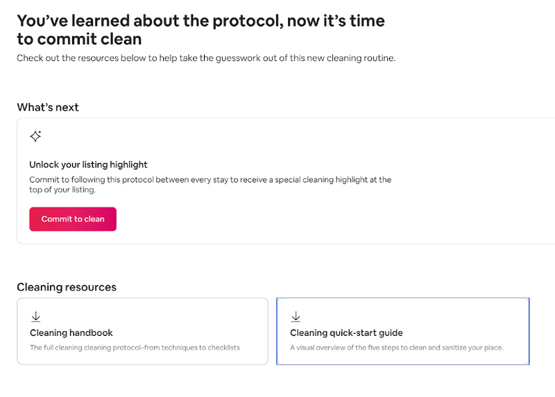Airbnb cleaning protocol commit