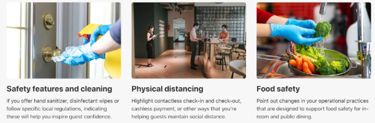 Covid-19 : Booking.com déploie des mentions et des consignes de santé, sécurité et nettoyage sur les pages des établissements