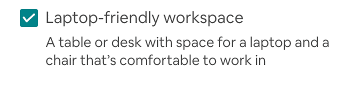 While Booking.com launches a "Work-Friendly Program" for homes and apartments, Airbnb reduces Airbnb for Work into a more nimble "Laptop-Friendly Workspace" requirement. 2 laptop friendly workspace