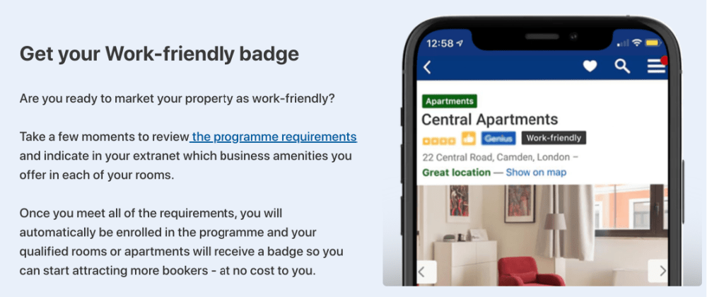 booking.com work-friendly homes and apartments