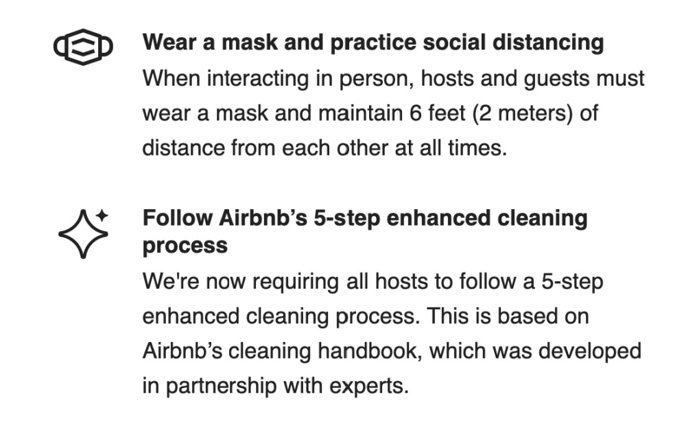 Airbnb COVID-19 safety practices