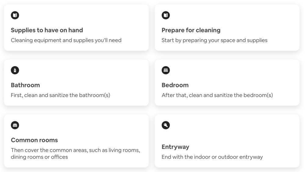 Airbnb cleaning checklists