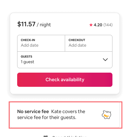 Airbnb simplified pricing fee structure