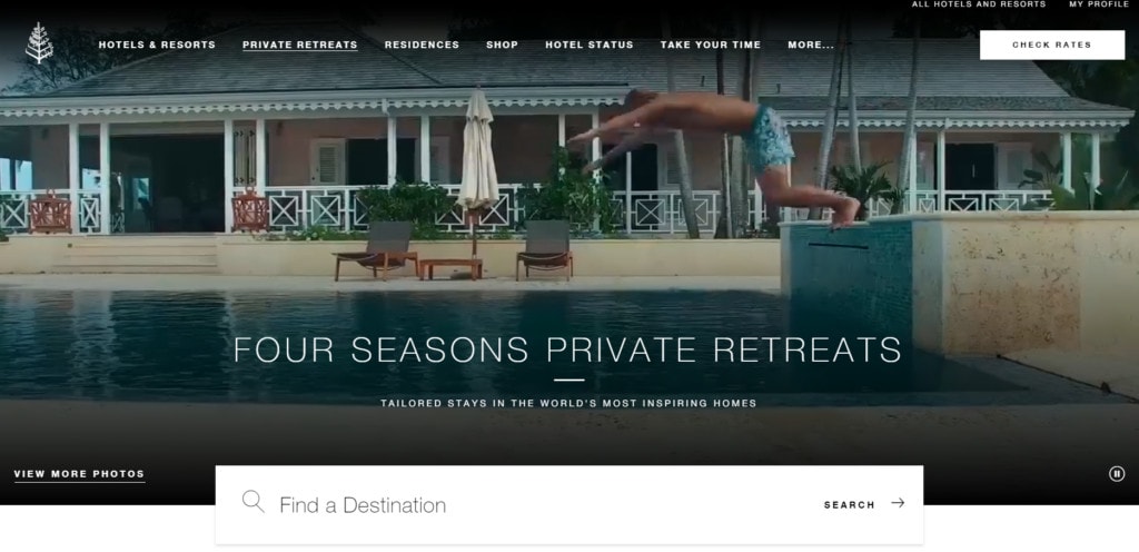 Rental Scale-Up's Ultimate List of Luxury Vacation Rental Websites - Four Seasons Private Retreats