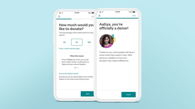 airbnb.org host payout donation