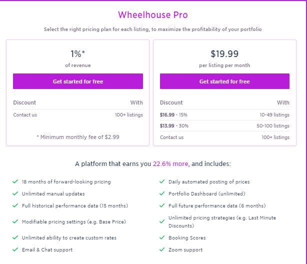 wheelhouse pro flex rate and flat rate pricing plans