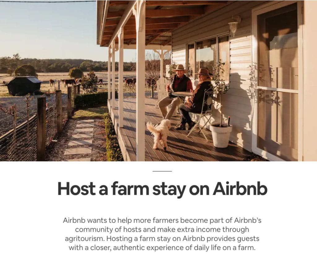 Airbnb aussie farm stay