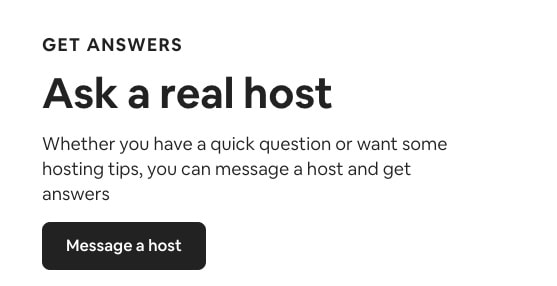 Ask a real host - Message a host