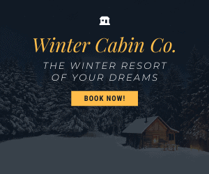 Winter Resort Website Medium Rectangle Ad