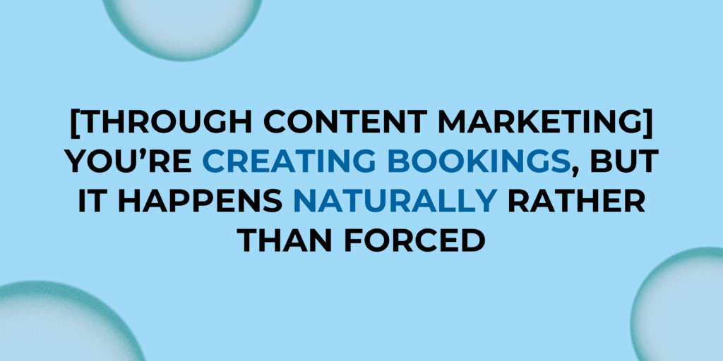 generate vacation rental bookings organically through content marketing