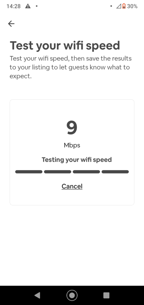 airbnb wifi speed test how to add