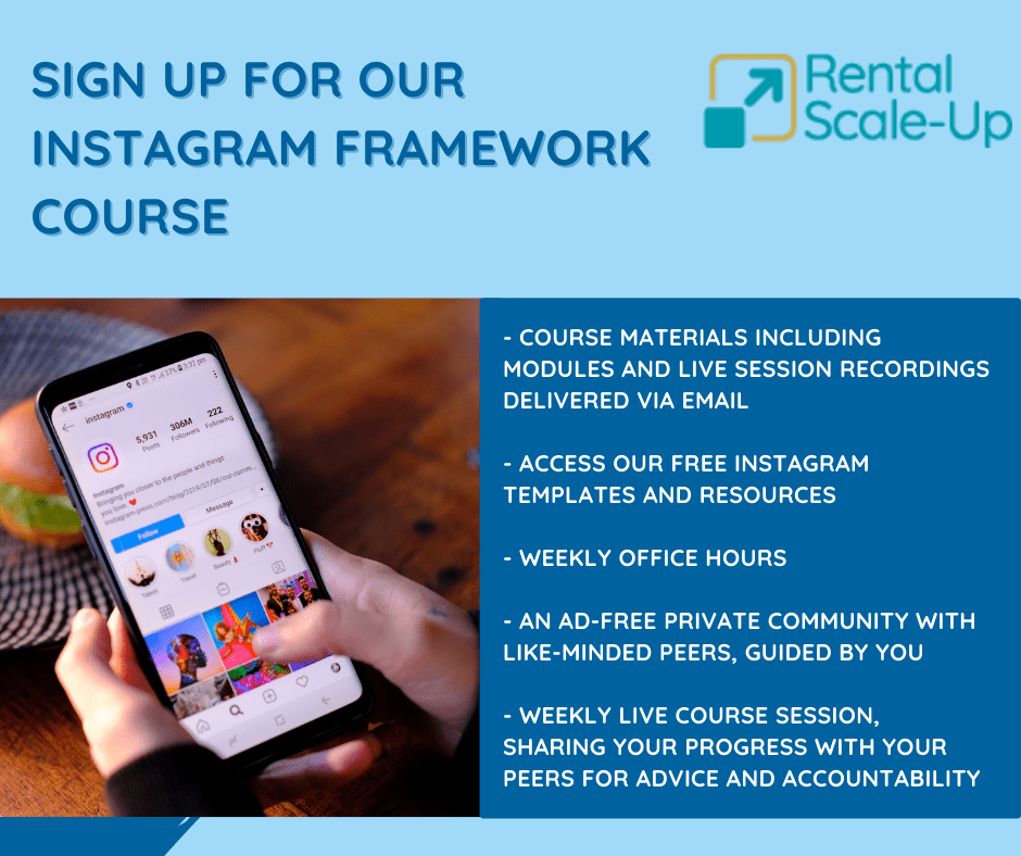 instagram framework course for vacation rental property managers