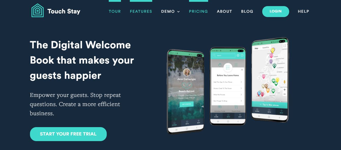 Touch Stay Digital Welcome Guide for vacation rentals