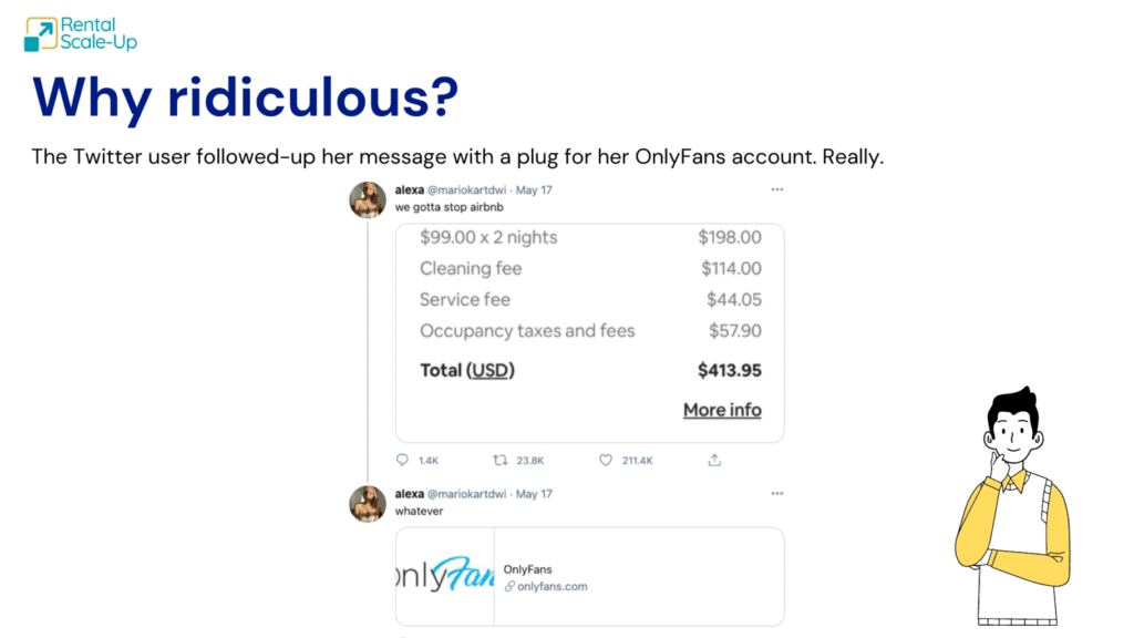 airbnb cleaning fee ridiculous twitter