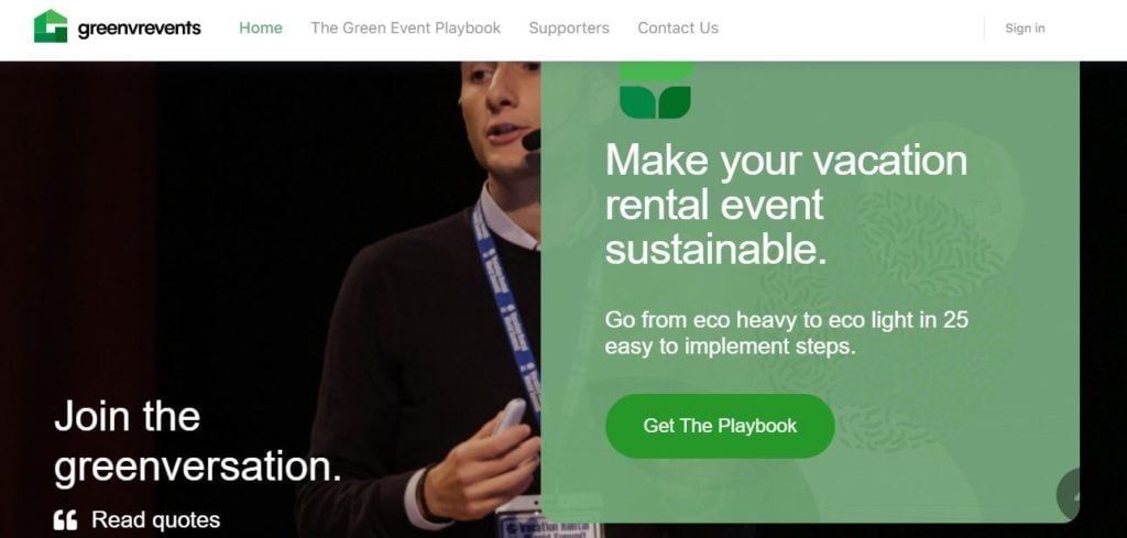 Green VR Events: Making Vacation Rental Industry Events Greener 2 Green VR Events vacation rental sustainability initiative