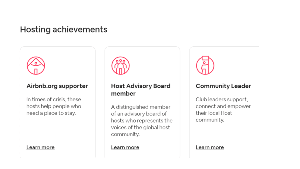 How to get Airbnb host badges: Airbnb.org supporter, Host Advisory Board member, and Community Leader 1 What are the different types of Airbnb badge