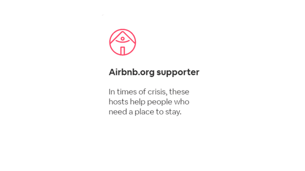 What is an Airbnb.org supporter badge 1