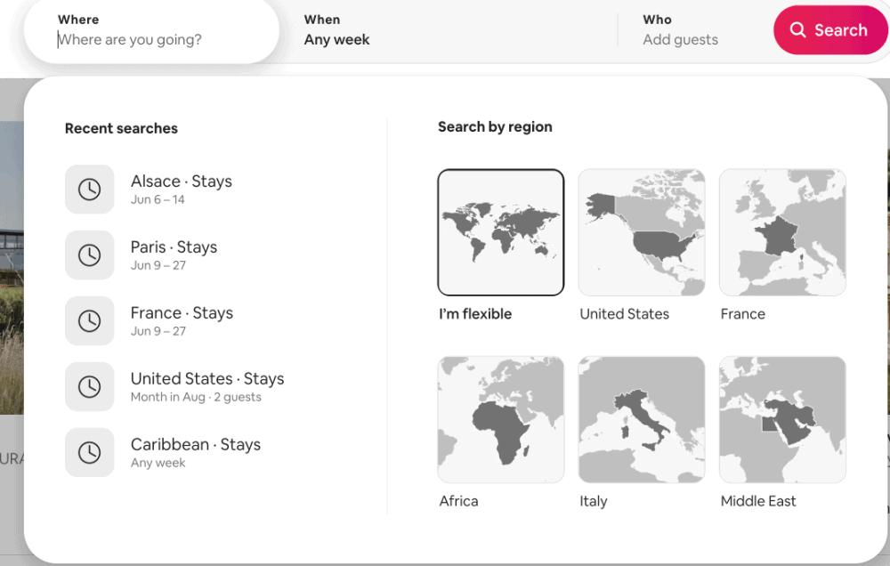 How do Airbnb Categories work? 4 Airbnb categories - flexible search