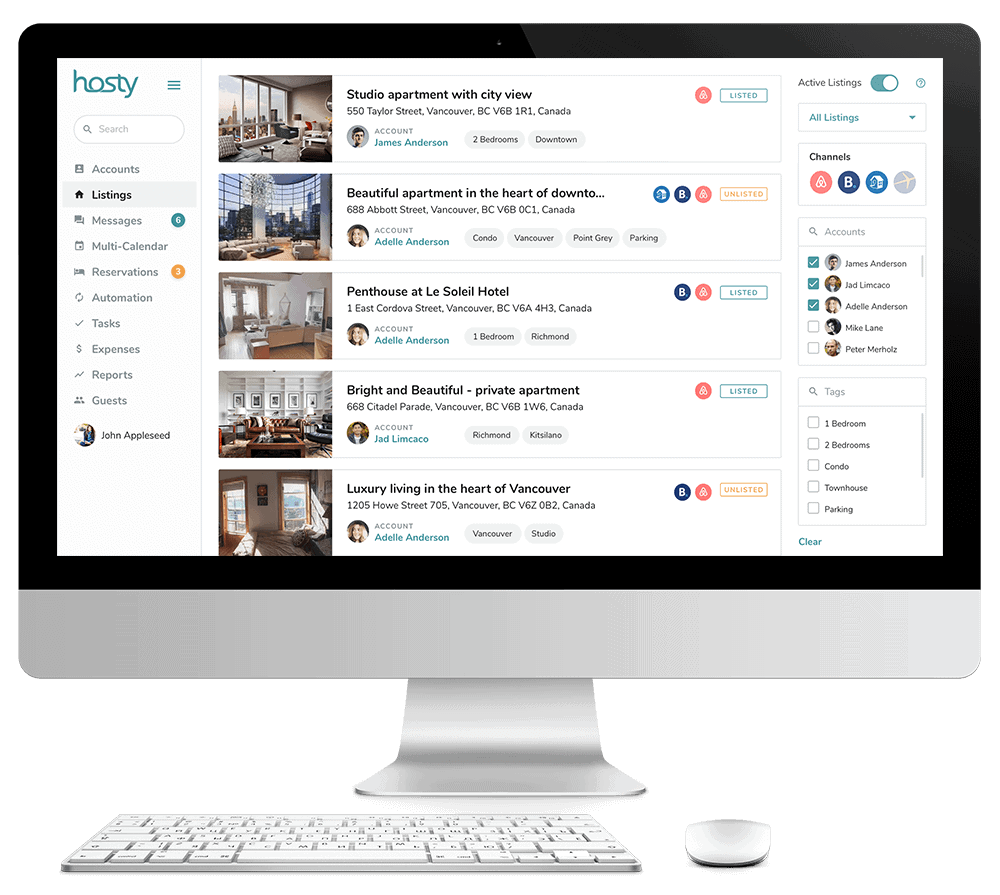 Hosty Listing Management for Airbnb vacation rentals