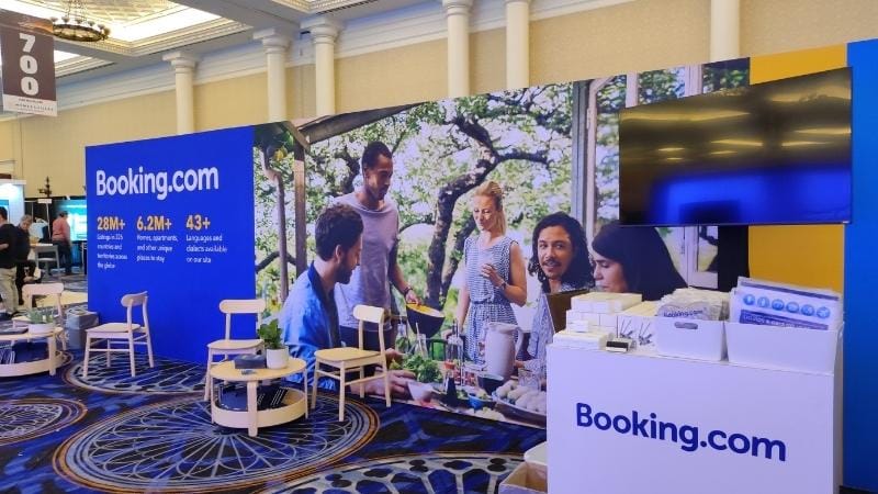 Booking.com booth at VRMA International