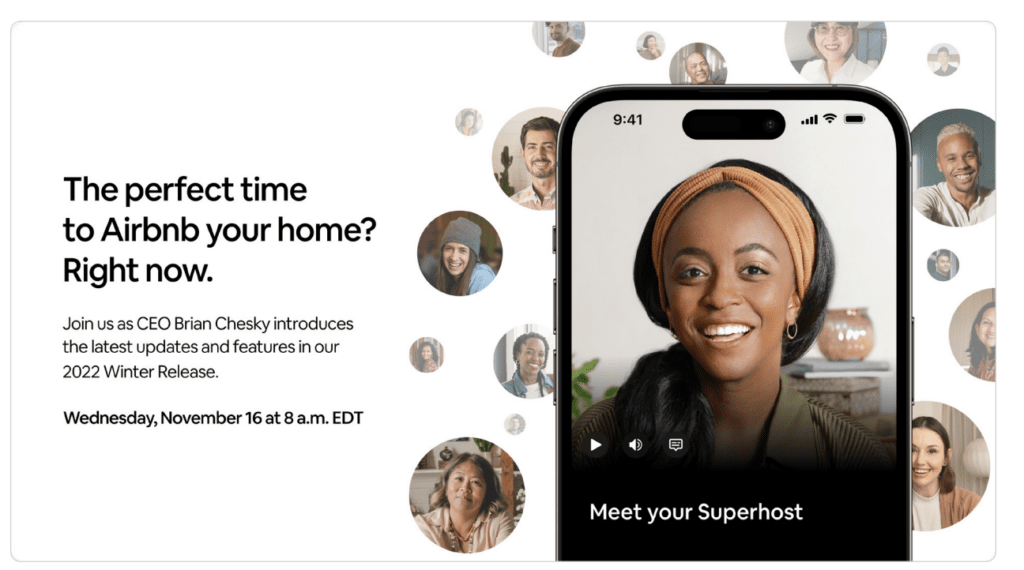 Airbnb announcement November 16 2022