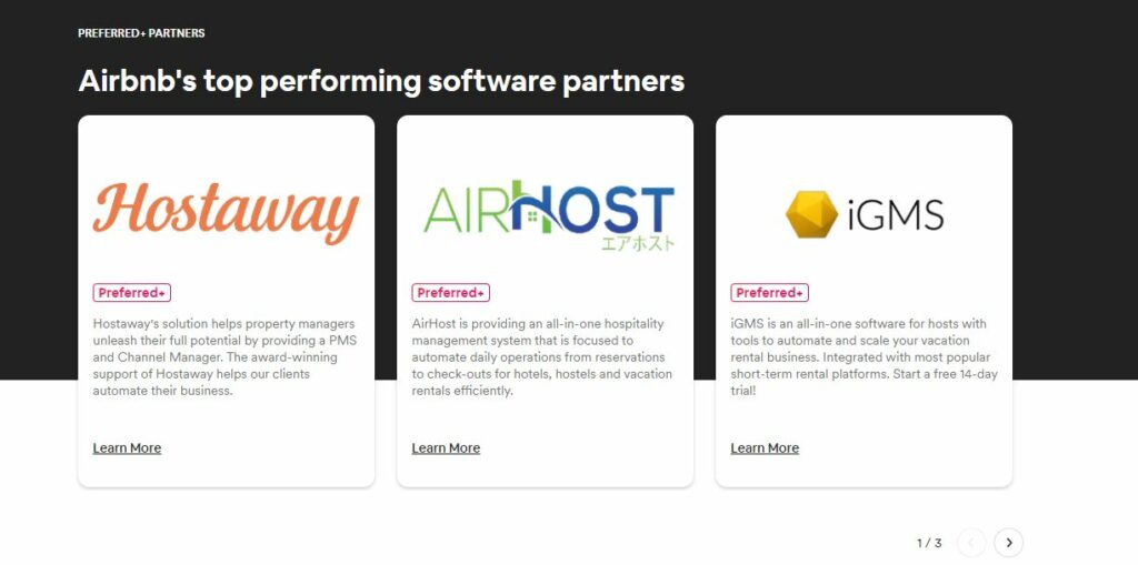 Airbnb's Top Performing Software partners preferred plus