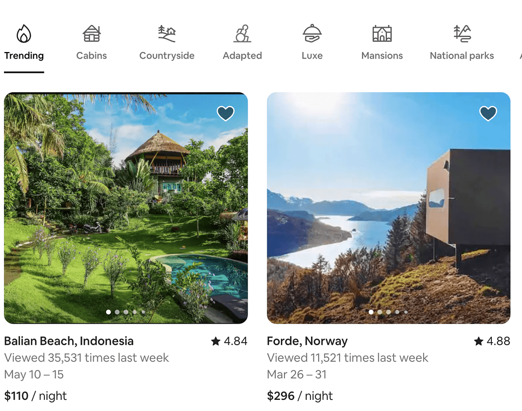 airbnb categorization