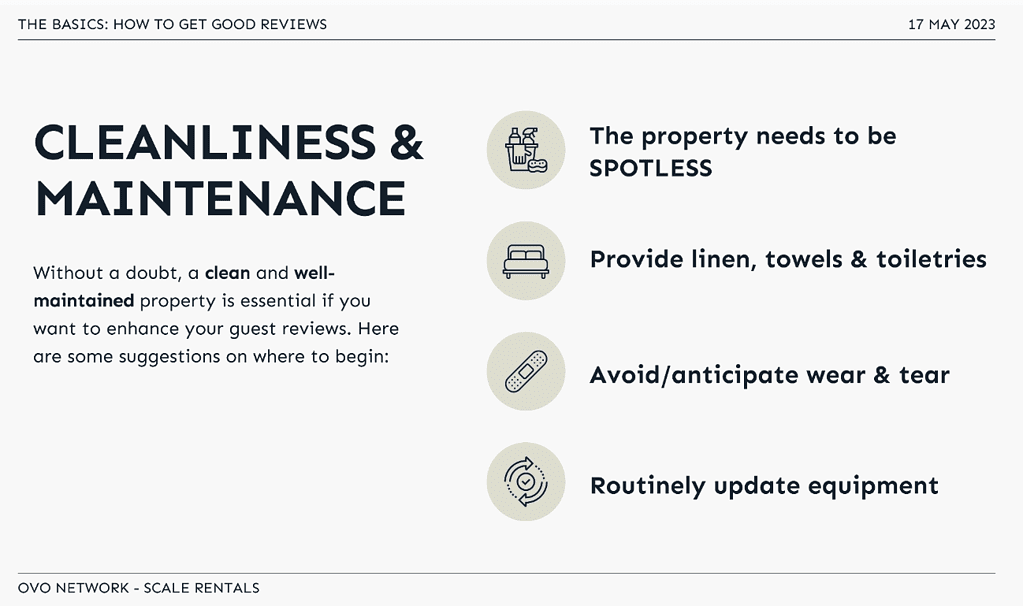 OVO Network's Secrets to Exceptional Short-Term Rental Guest Reviews 4 ovo network at scale rentals - how to get good reviews - cleanliness and maintenance