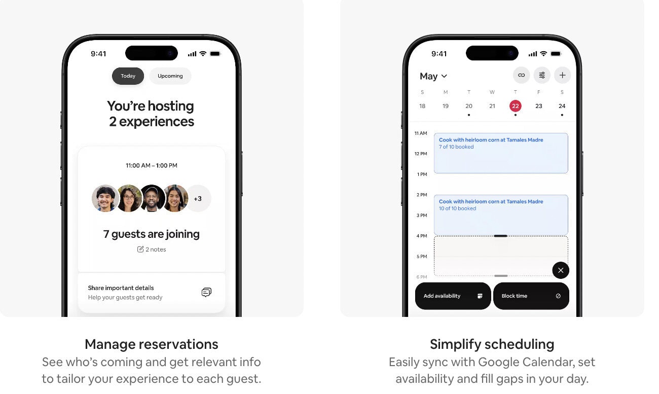 Airbnb Host tools_ Messaging & Calendar Airbnb Host Tools (Summer 2025 Update): Hosts can now view guest lists, leave notes, and share prep details—plus sync calendars with Google, set availability, and block time