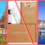 Photo collage showing short-term rental themes: Airbnb compliance in Mallorca, personalized amenity kits from Sojo, and Bob W's Copenhagen aparthotel expansion.