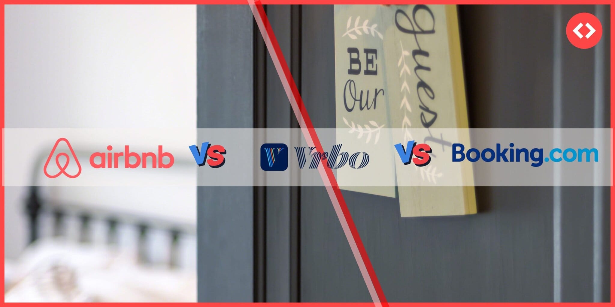 Airbnb vs Vrbo vs Booking.com comparison banner for short-term rental managers