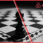 Airbnb Strategy 2025 illustrated with a chess piece symbolizing strategic moves.