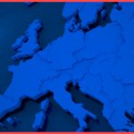 3D map of Europe with red border, representing platform tourism in Europe and regional travel data