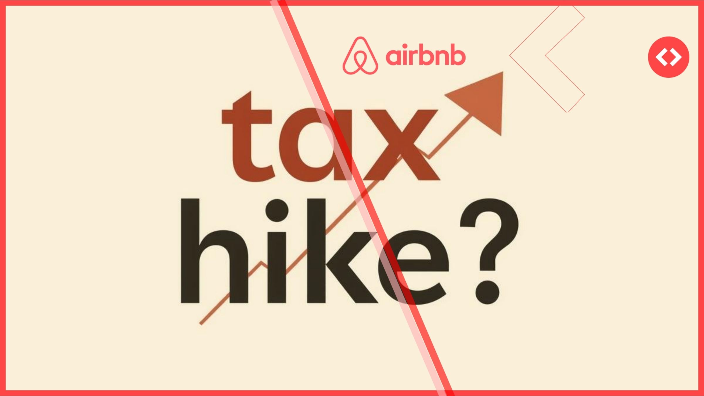 Airbnb fee changes 2025 graphic showing “tax hike?” headline with upward arrow — representing Airbnb’s new 15.5% host-only commission and its tax impact for vacation rental managers