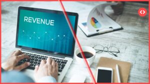 Property manager reviewing revenue data and pricing trends on a laptop