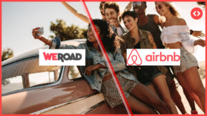 Home 1 A diverse group of young adults sharing an outdoor dinner at a vacation rental, representing the social travel experience behind Airbnb's social network strategy and WeRoad investment.