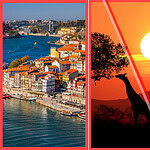 A composite image featuring scenic views of Porto (Portugal), a Cape coastline (South Africa), and a beach in Hawaii, illustrating global updates to short-term rental laws 2026.