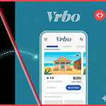 Vrbo Uber integration showing vacation rental listings accessible via the Uber app