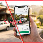 Airbnb car rentals shown as a booking option inside a travel app