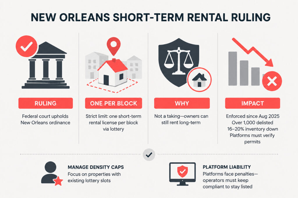 Federal court upholds New Orleans limits, Bali's foreign investment block continues, New York City rolls out surcharge 1 Short-term rental policies in New Orleans