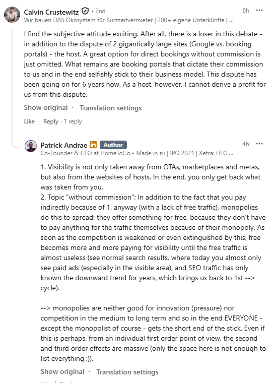 DMA Fallout: Google Removes Vacation Rentals from Search in Europe, and So Far Only the Aggregators Are Smiling 3 HomeToGo Google vacation rentals debate