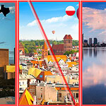 Three-panel composite of a Rowlett Texas lakefront house, a Warsaw apartment block and the Perth skyline, illustrating this week's short term rental regulations