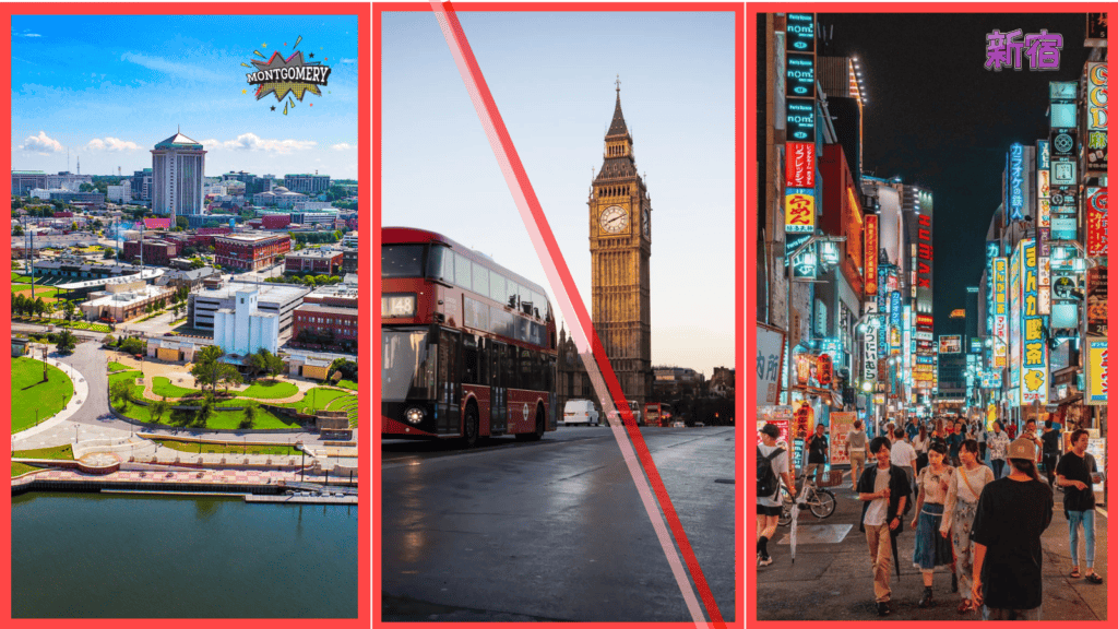 Composite image of Montgomery County, England, and Shinjuku illustrating global short-term rental rules updates