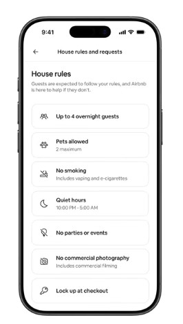 Airbnb new house rules